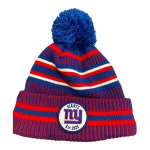 New Era NY Giants 2019 Sideline Knit Pom Hat 100 Years NFL Anniversary